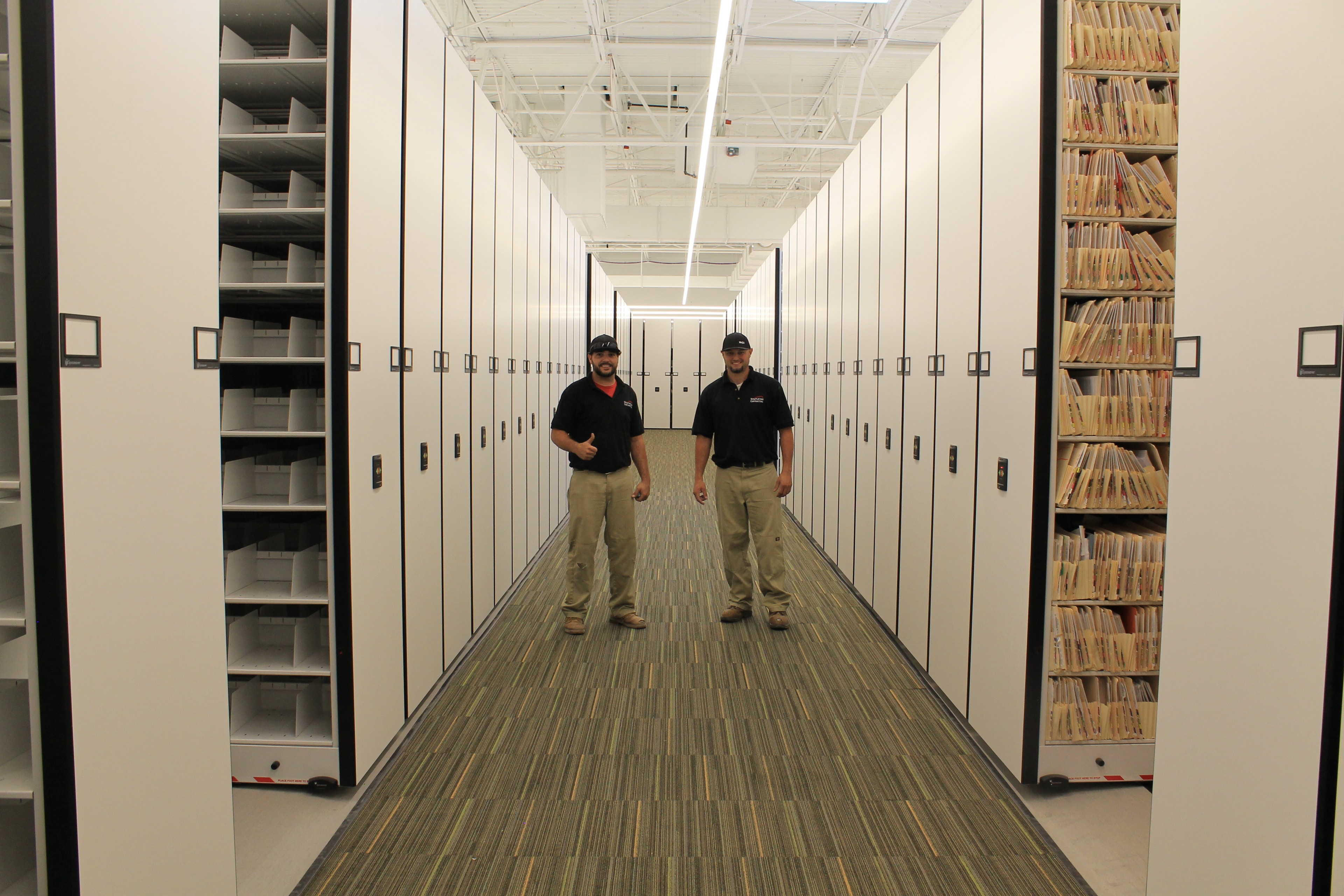 Stapleton Company crew working in a high-density storage facility